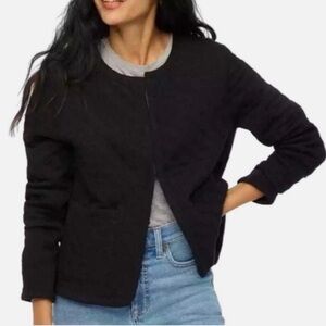 J. Crew Black Quilted Blazer Jacket sz M